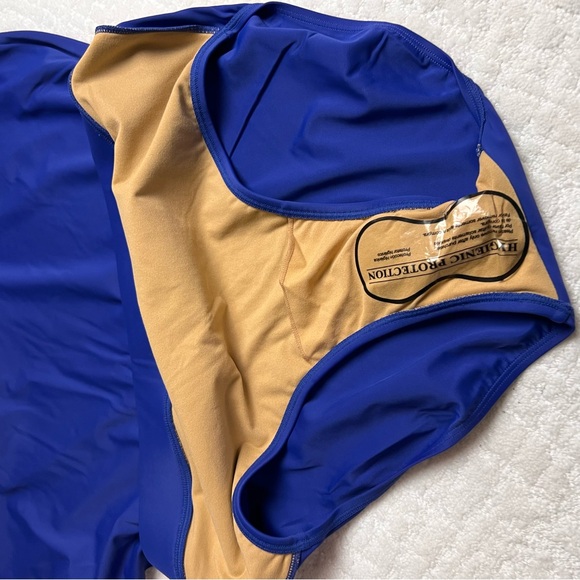 New LLBean swim shorts blue lined sun blocking 14 - Picture 10 of 11